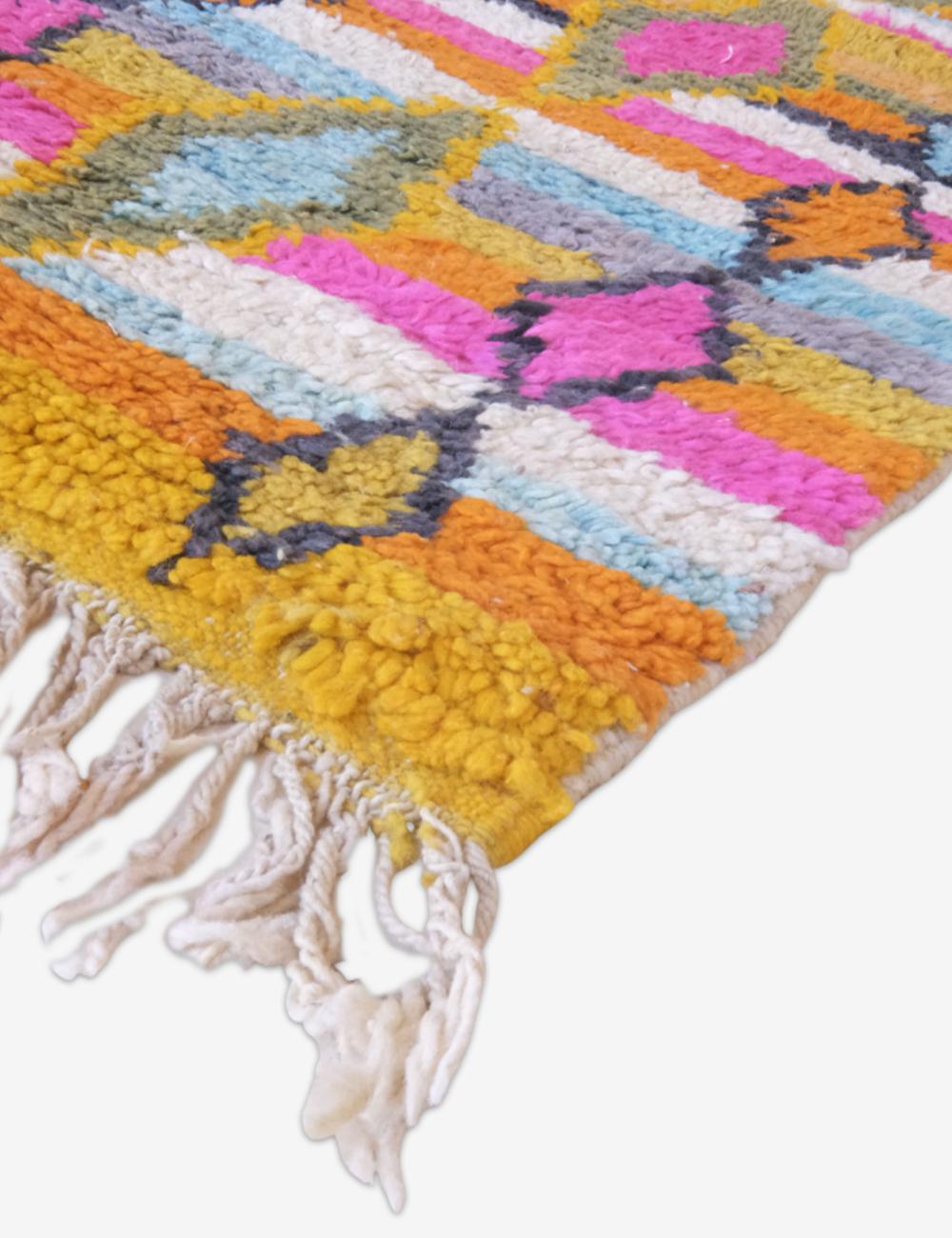 Colorful Moroccan Runner Rug 12.8 x 2.36 ft / 391 x 72 cm