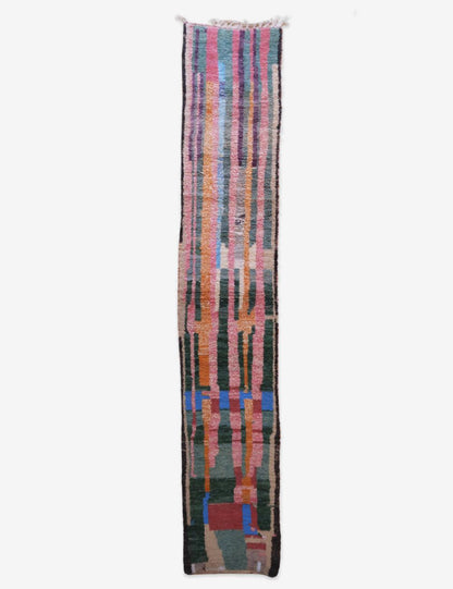 Colorful Runner Moroccan Wool Rug 16 x 2.8 ft / 488 x 86 cm