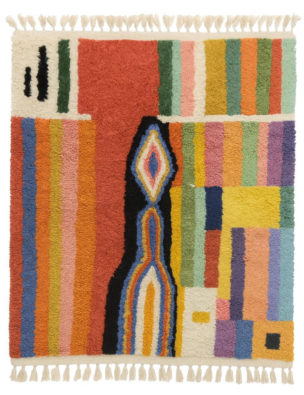 Colorful Wool Rug - Echoes Of Love 05