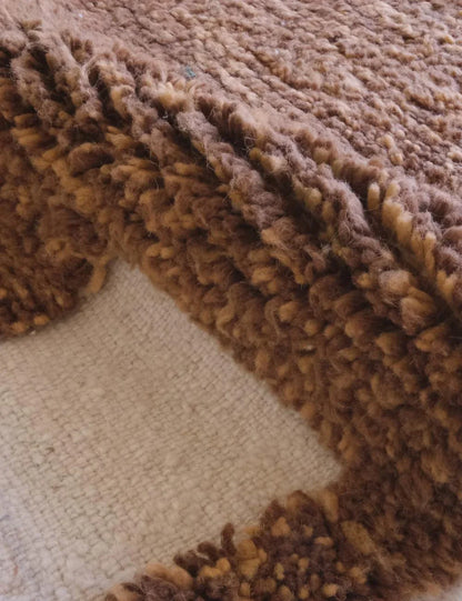Mocha Brown Moroccan Wool Rug 9.3 x 7.2 ft / 283 x 220 cm - Surcoma