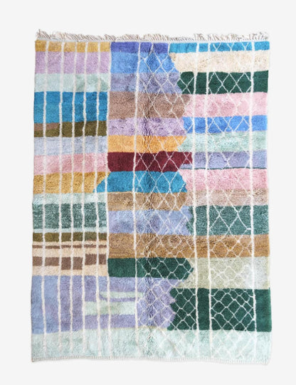 Custom Moroccan Colorful Beni Mrirt Wool Rug - Surcoma