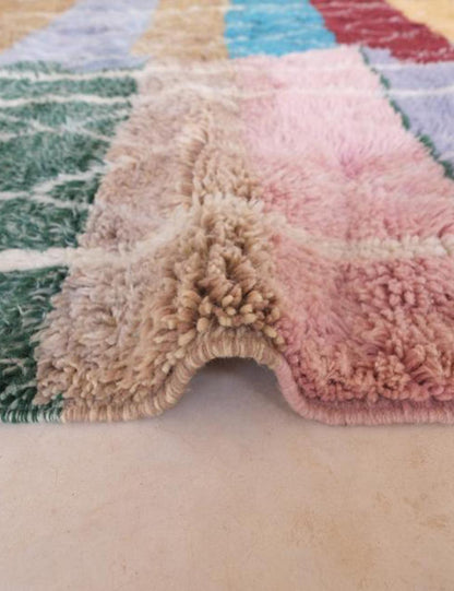 Custom Moroccan Colorful Beni Mrirt Wool Rug - Surcoma