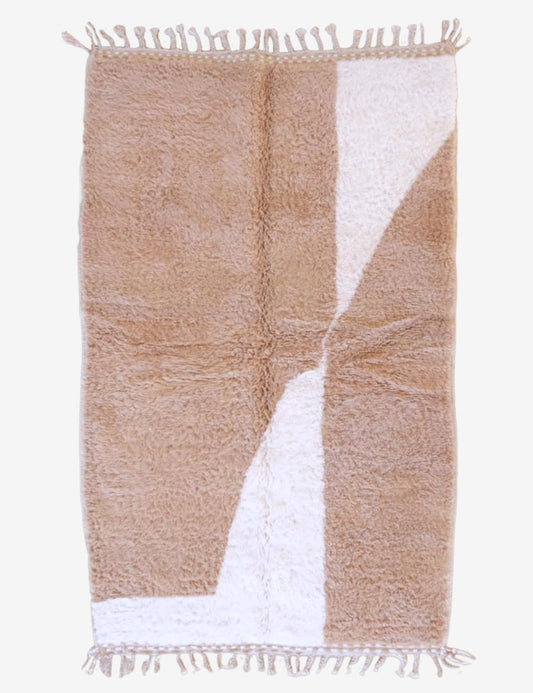 Beige Moroccan Wool Rug 8.8 x 5.4 ft / 267 x 165 cm