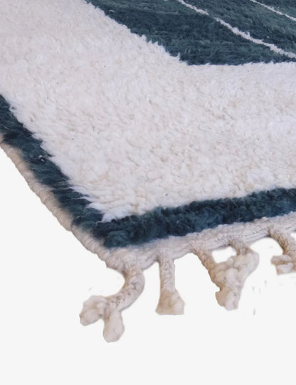 Contemporary Moroccan Teal Blue Rug 8.5 x 6.5 ft / 260 x 200 cm - Surcoma