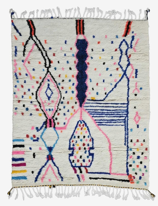 Contemporary Moroccan Tribal Rug 7.2 x 5.9 ft / 220 x 180 cm