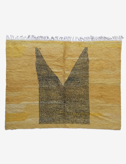 Yellow Moroccan Wool Rug 10.3 x 8.5 ft / 313 x 260 cm - Surcoma
