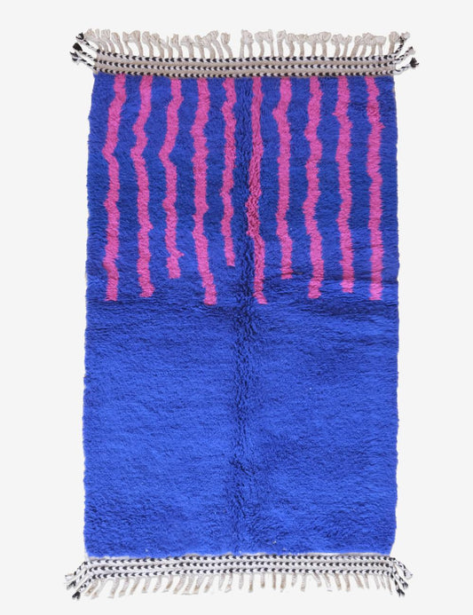 Customized Pink and Blue Moroccan Rug - Forma 22