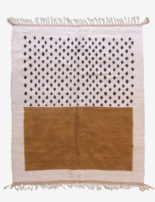 Moroccan Tan Wool Rug 9.4 x 7.5 ft / 287 x 229 cm