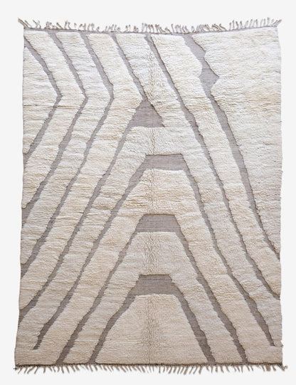 Off-White Moroccan Rug 11.9 x 8.2 ft / 363 x 252 cm - Surcoma