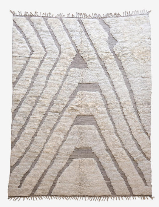 Off-White Moroccan Rug 11.9 x 8.2 ft / 363 x 252 cm