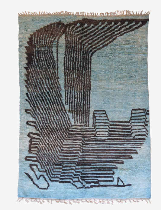 Abstract Moroccan Wool Rug 13.5 x 9.5 ft / 413 x 290 cm