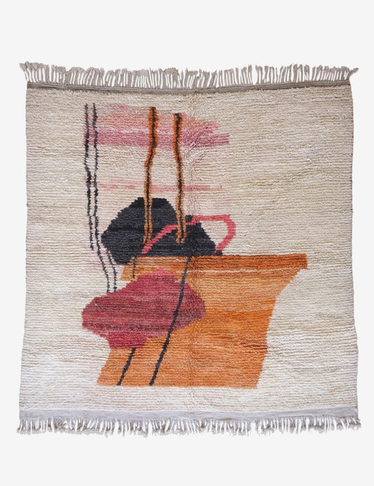 Moroccan Wool Neutral Rug 9.8 x 8.8 ft / 300 x 269 cm