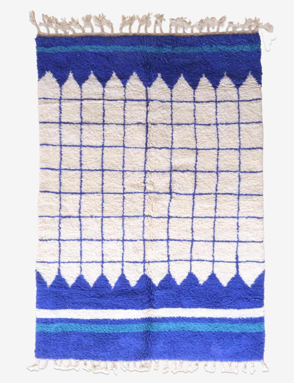 Contemporary Moroccan Blue Rug 8.7 x 5.9 ft / 264 x 180 cm