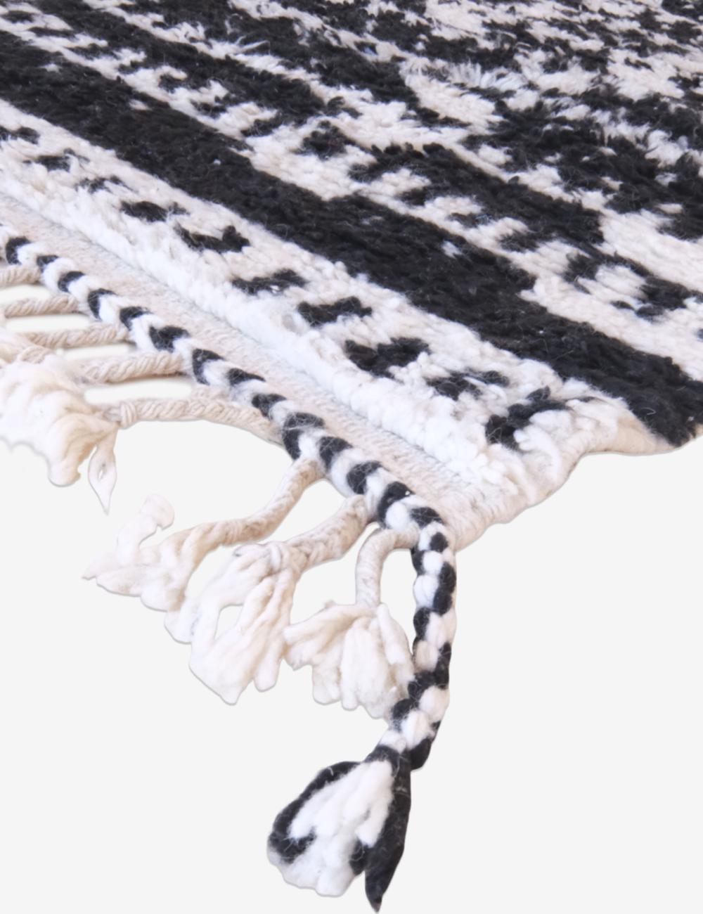 Black and Ivory Moroccan Rug - Echoes Of Love 66