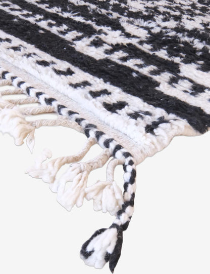 Black and Ivory Moroccan Rug - Echoes Of Love 66