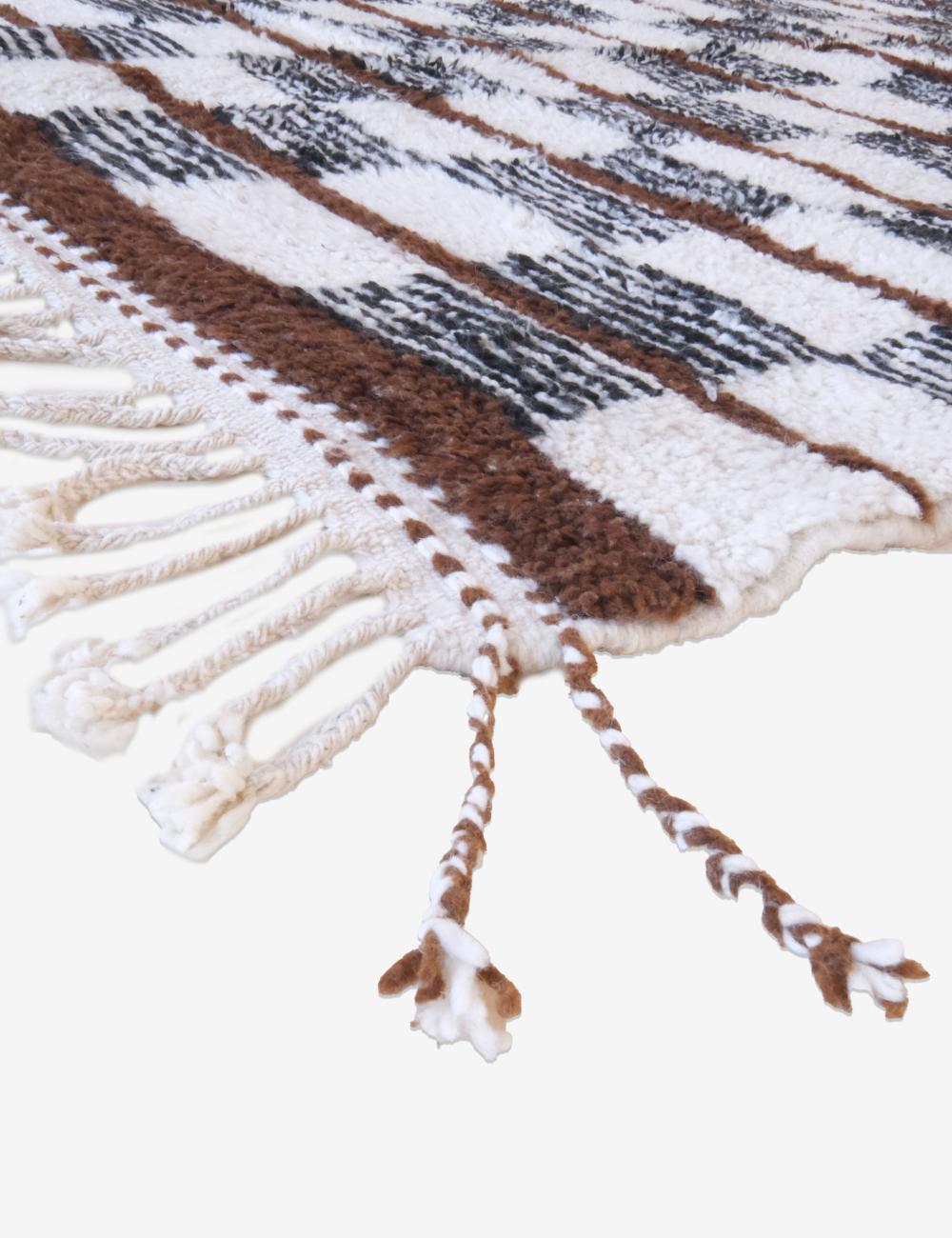 Neutral Checkered Moroccan Rug - Forma 108