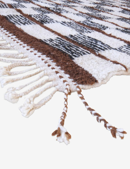 Neutral Checkered Moroccan Rug - Forma 108
