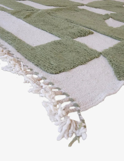 Green Contemporary Moroccan Rug 9.4 x 6.9 ft / 288 x 211 cm - Surcoma