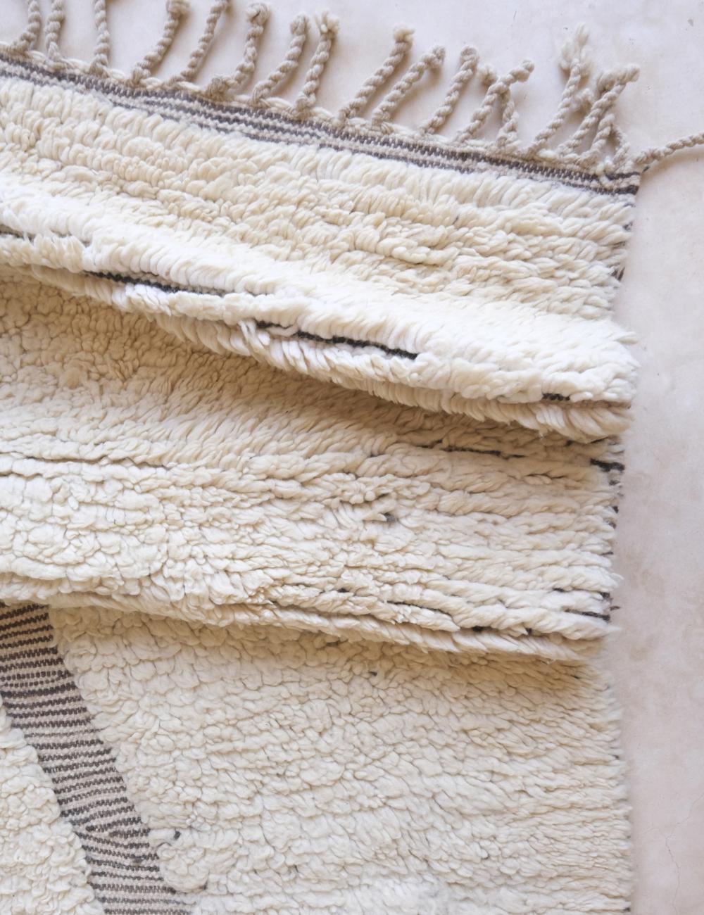 Custom Ivory Moroccan Textured Rug - Forma 23