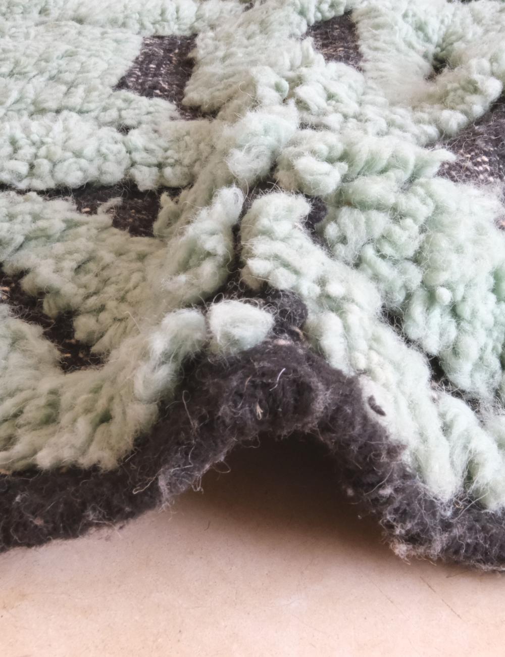 Custom Green Moroccan Wool Rug - Forma 27