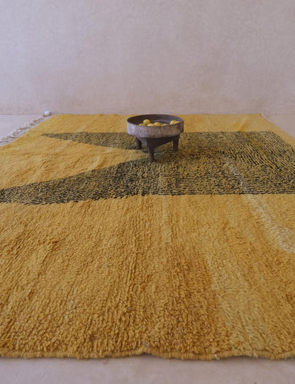 Yellow Moroccan Wool Rug 10.3 x 8.5 ft / 313 x 260 cm - Surcoma