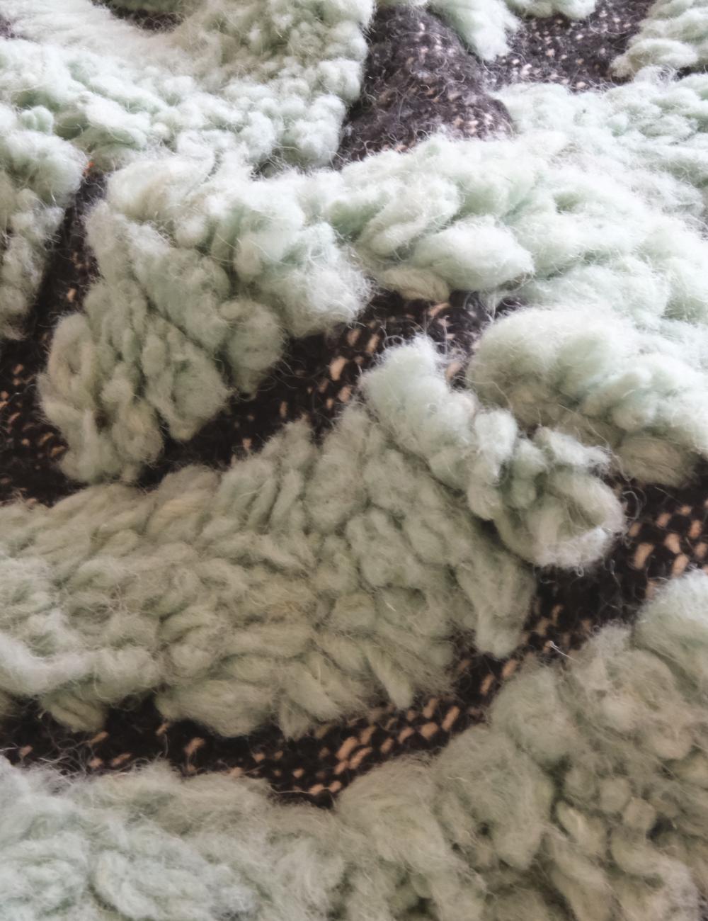 Custom Green Moroccan Wool Rug - Forma 27