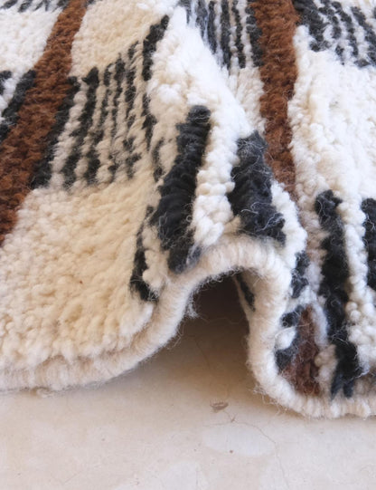 Neutral Checkered Moroccan Rug - Forma 108