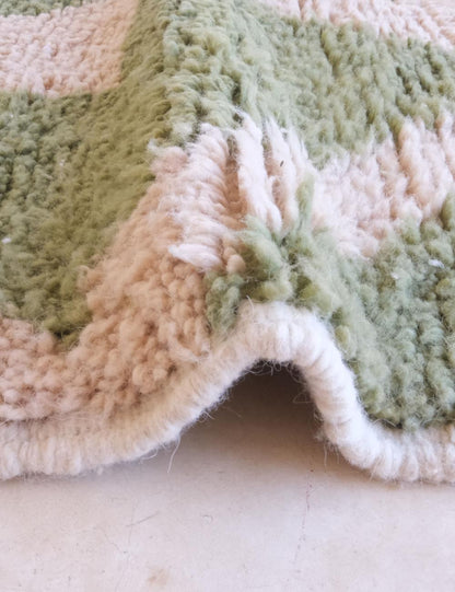 Custom Green Geometric Moroccan Rug - Forma 70