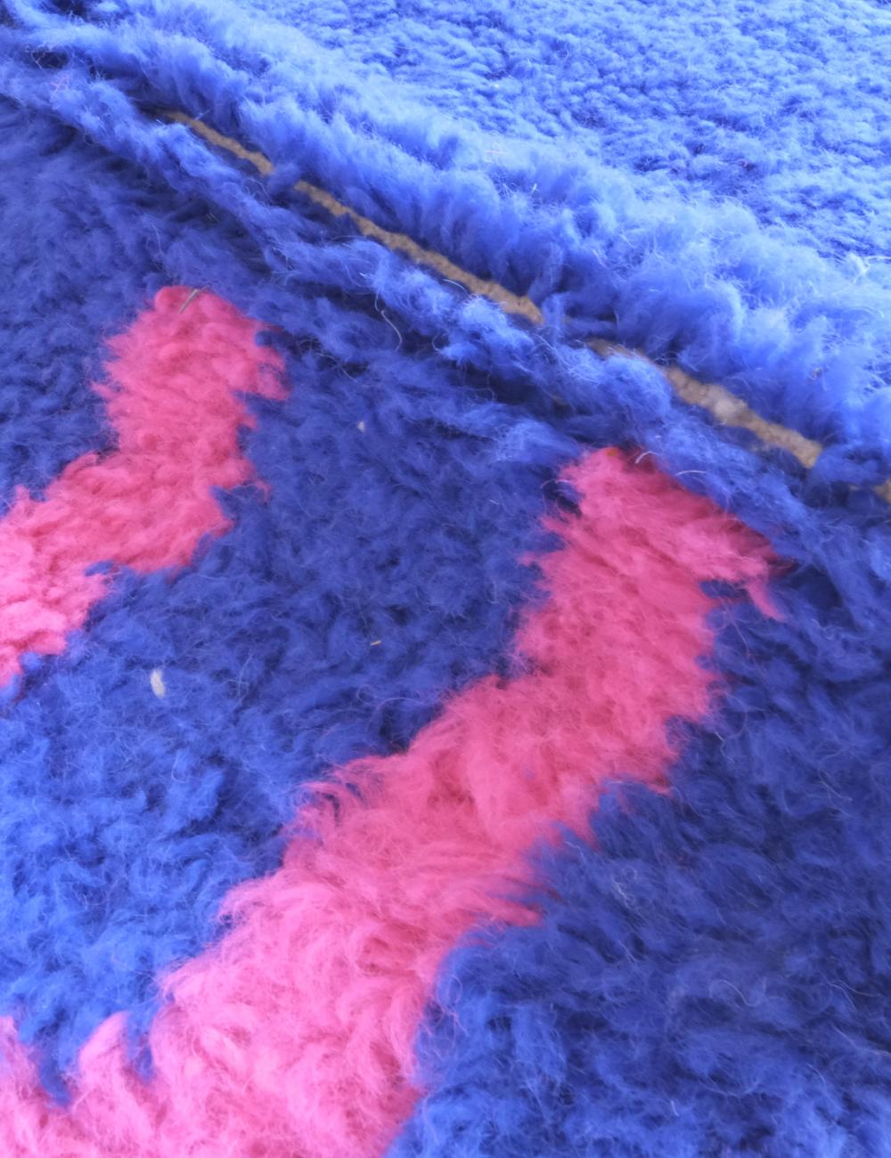 Customized Pink and Blue Moroccan Rug - Forma 22