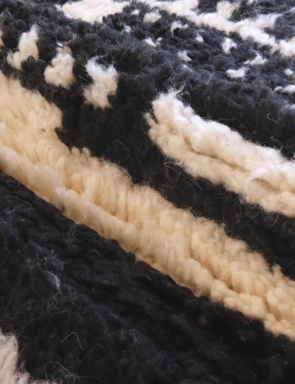 Black and Ivory Moroccan Rug - Echoes Of Love 66