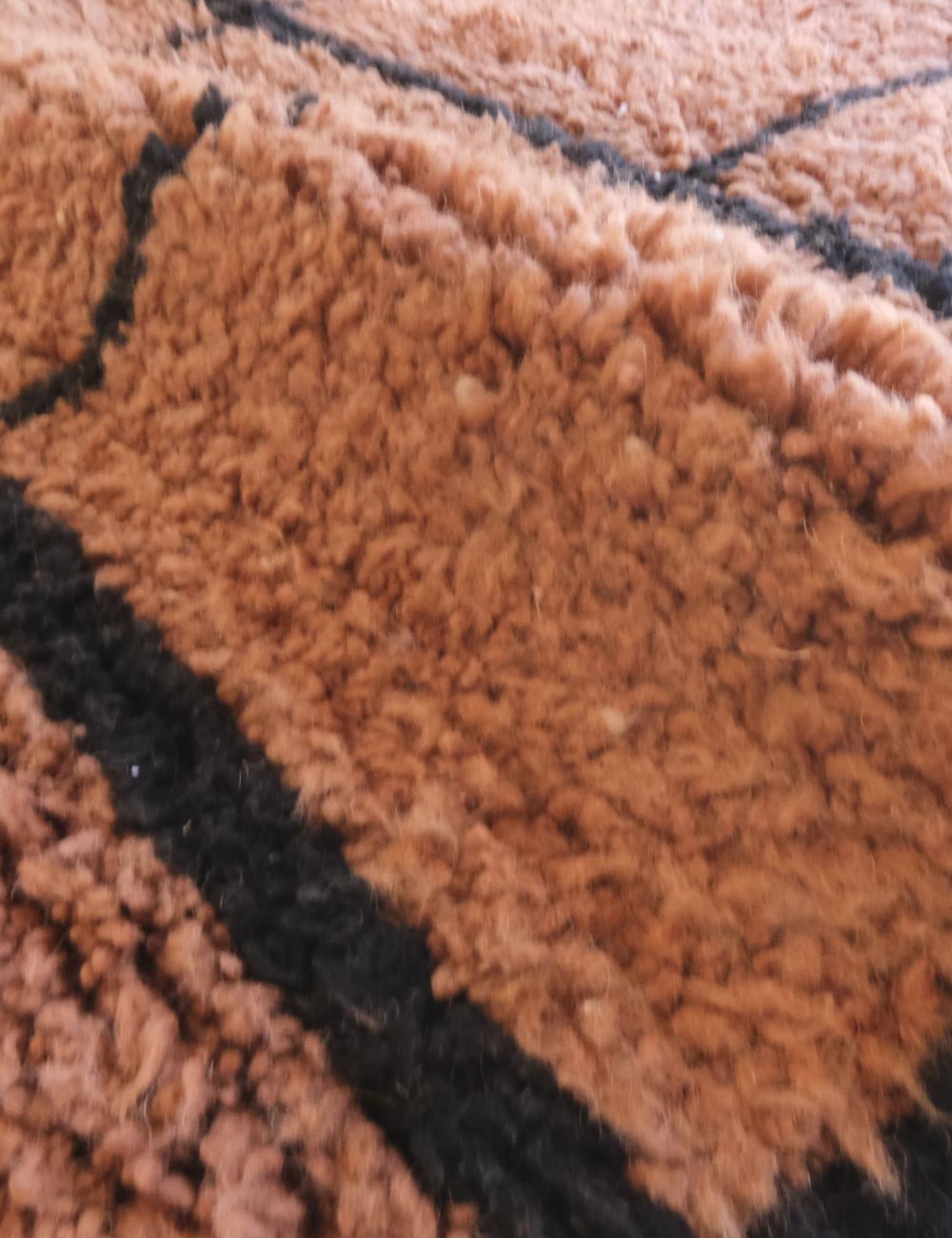 Moroccan Custom Brown Grid Wool Rug - Forma 56