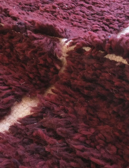 Deep Burgundy Moroccan Wool Rug 9.3 x 7.5 ft / 284 x 231 cm - Surcoma