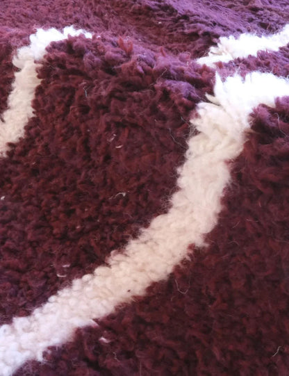 Burgundy Moroccan Wool Rug 10 x 8.4 ft / 306 x 257 cm - Surcoma