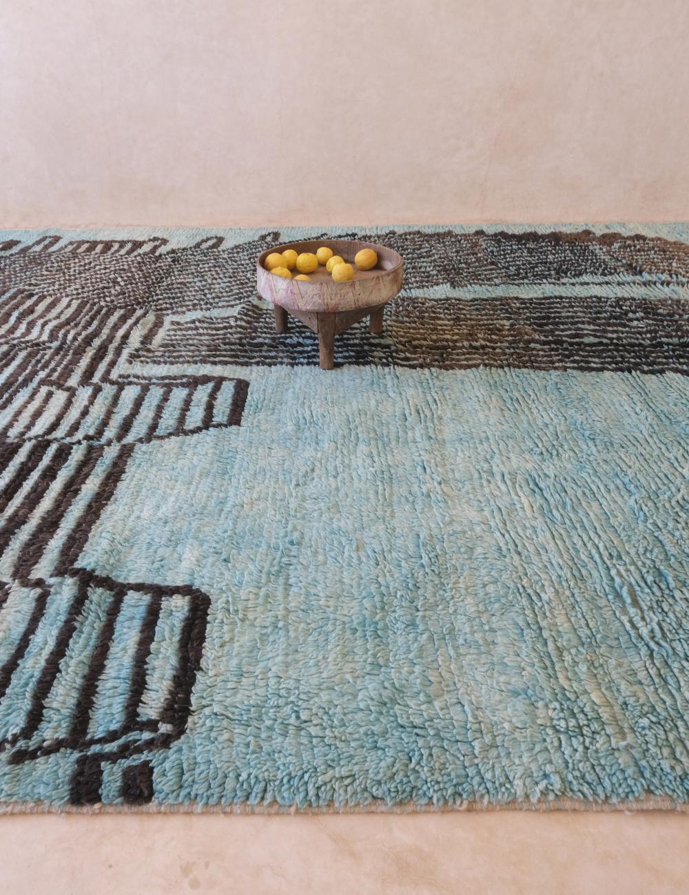 Abstract Moroccan Wool Rug 13.5 x 9.5 ft / 413 x 290 cm