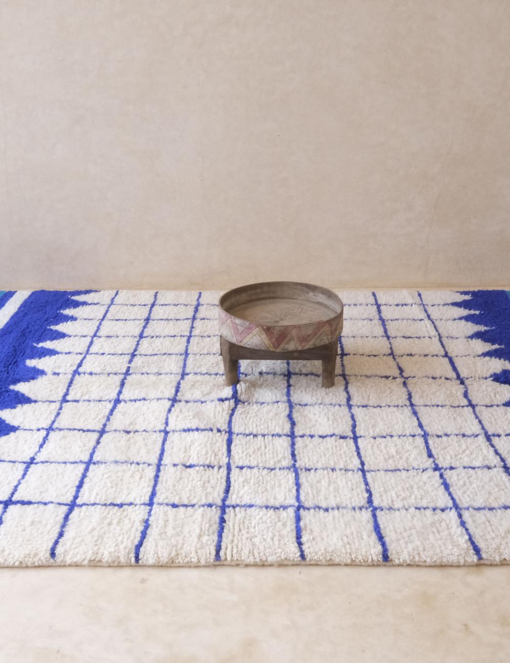Contemporary Moroccan Blue Rug 8.7 x 5.9 ft / 264 x 180 cm