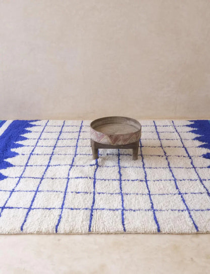 Contemporary Moroccan Blue Rug 8.7 x 5.9 ft / 264 x 180 cm - Surcoma