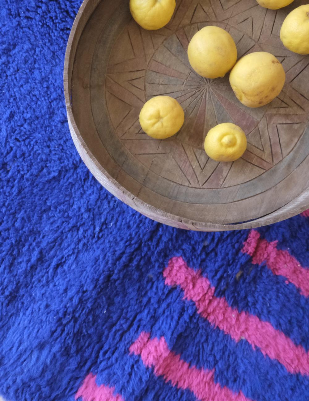 Customized Pink and Blue Moroccan Rug - Forma 22