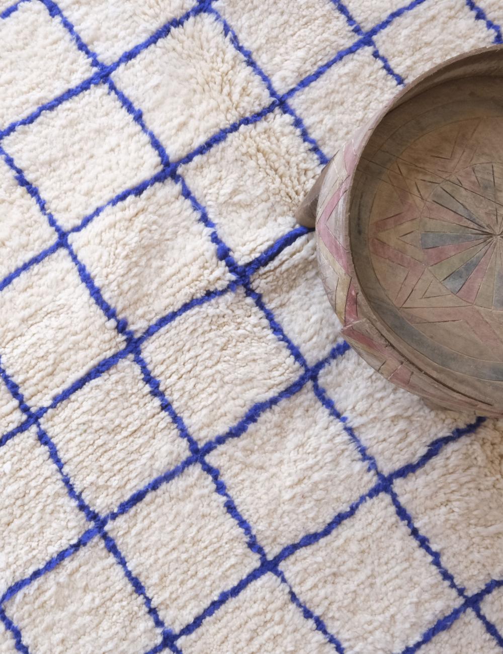 Contemporary Moroccan Blue Rug 8.7 x 5.9 ft / 264 x 180 cm
