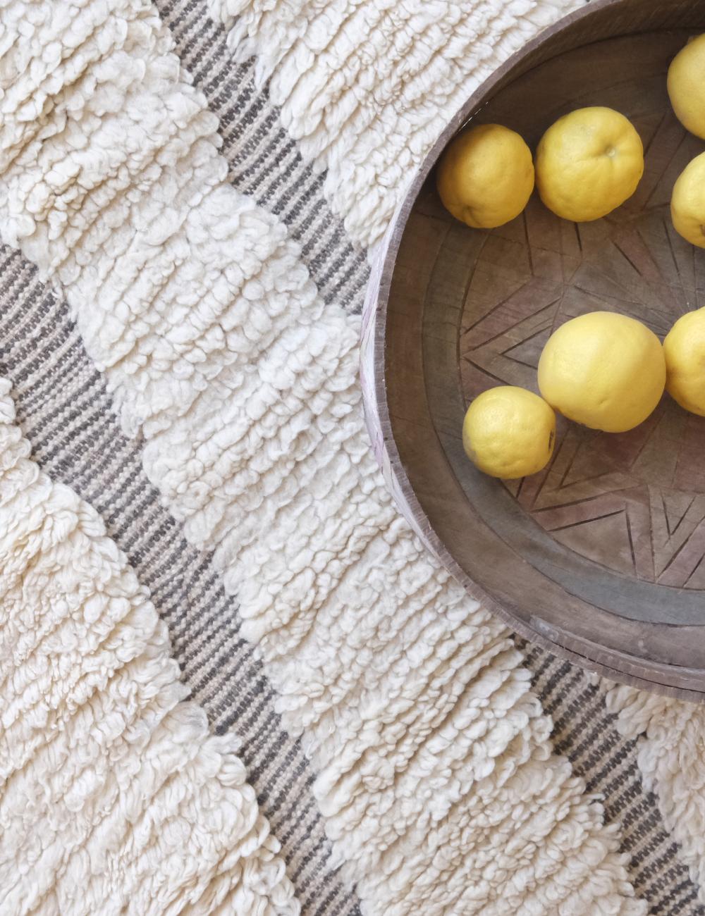 Custom Ivory Moroccan Textured Rug - Forma 23