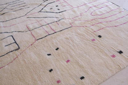Abstract Moroccan Beni Mrirt Wool Rug 13.1 x 9.7 ft / 400 x 298 cm - Surcoma