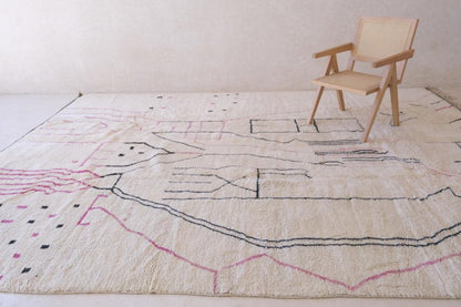 Abstract Moroccan Beni Mrirt Wool Rug 13.1 x 9.7 ft / 400 x 298 cm - Surcoma