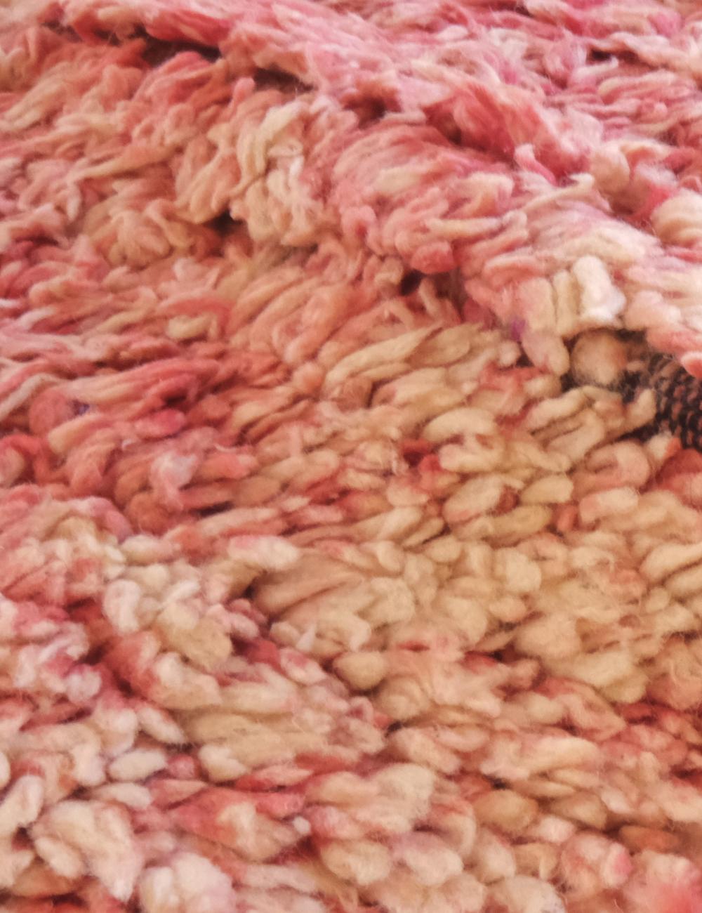 Faded Pink Solid Moroccan Rug 8.4 x 4.1 ft / 257 x 126 cm