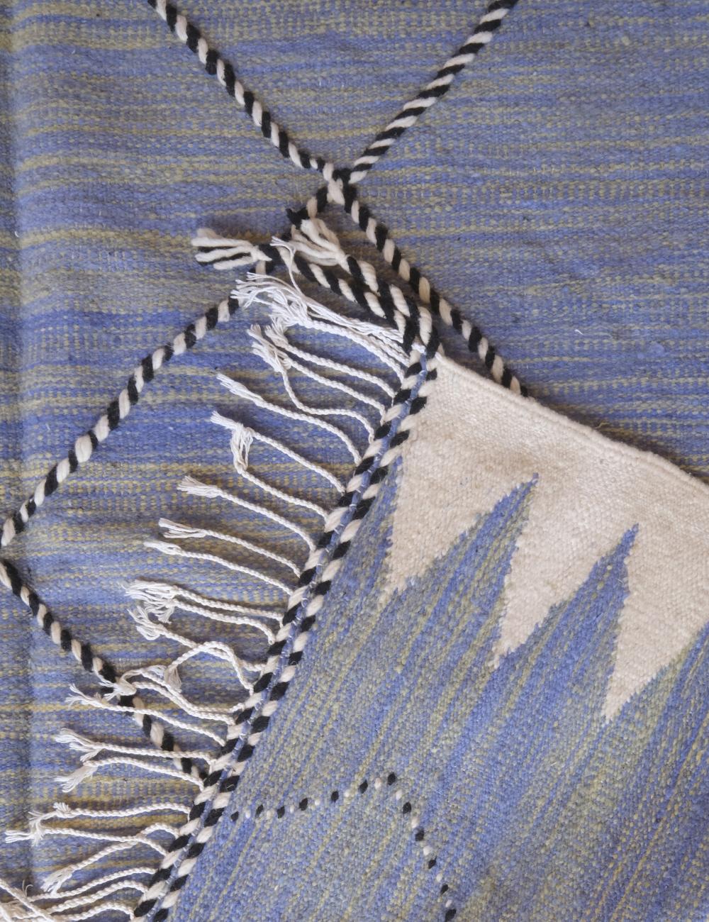 Flatwoven Blue Moroccan Kilim Rug 10.2 x 6.5 ft / 312 x 200 cm
