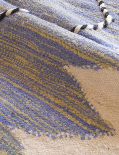 Flatwoven Blue Moroccan Kilim Rug 10.2 x 6.5 ft / 312 x 200 cm - Surcoma