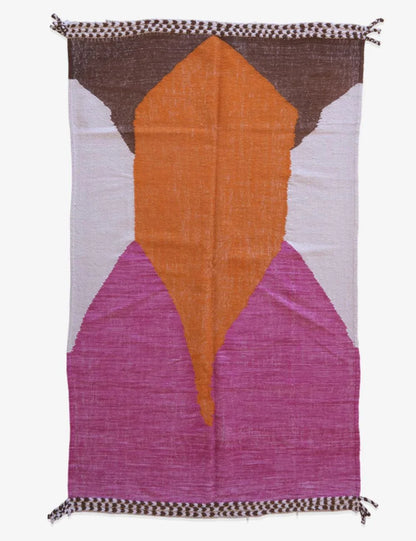 Flatwoven Moroccan Kilim Wool Rug 8.1 x 4.8 ft / 246 x 149 cm - Surcoma