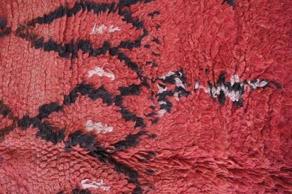 Genuine Red Abstract Moroccan Rug 10.7 x 6.9 ft / 327 x 212 cm - Surcoma