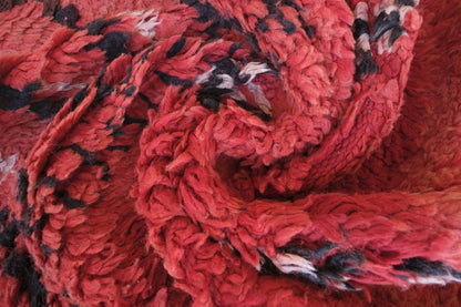 Genuine Red Abstract Moroccan Rug 10.7 x 6.9 ft / 327 x 212 cm - Surcoma