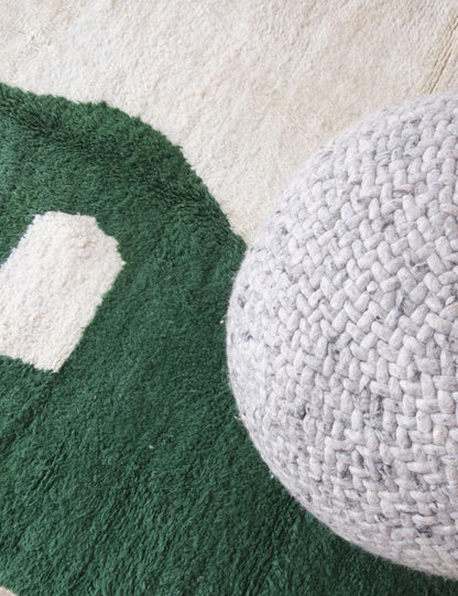 Green and White Moroccan Rug 8.2 x 5.1 ft / 250 x 158 cm - Surcoma