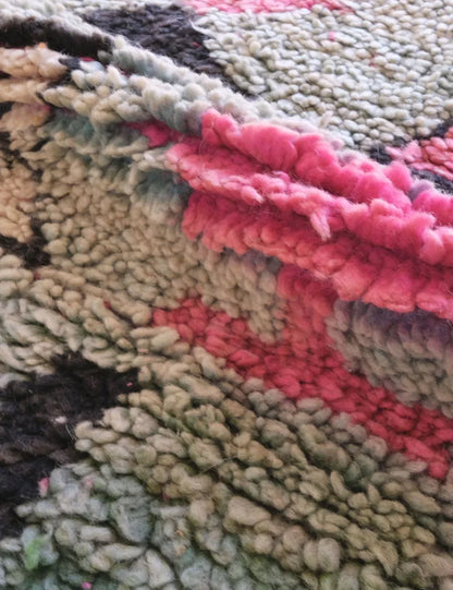 Green Boujad Wool Rug 7.3 x 5 ft / 223 x 155 cm - Surcoma