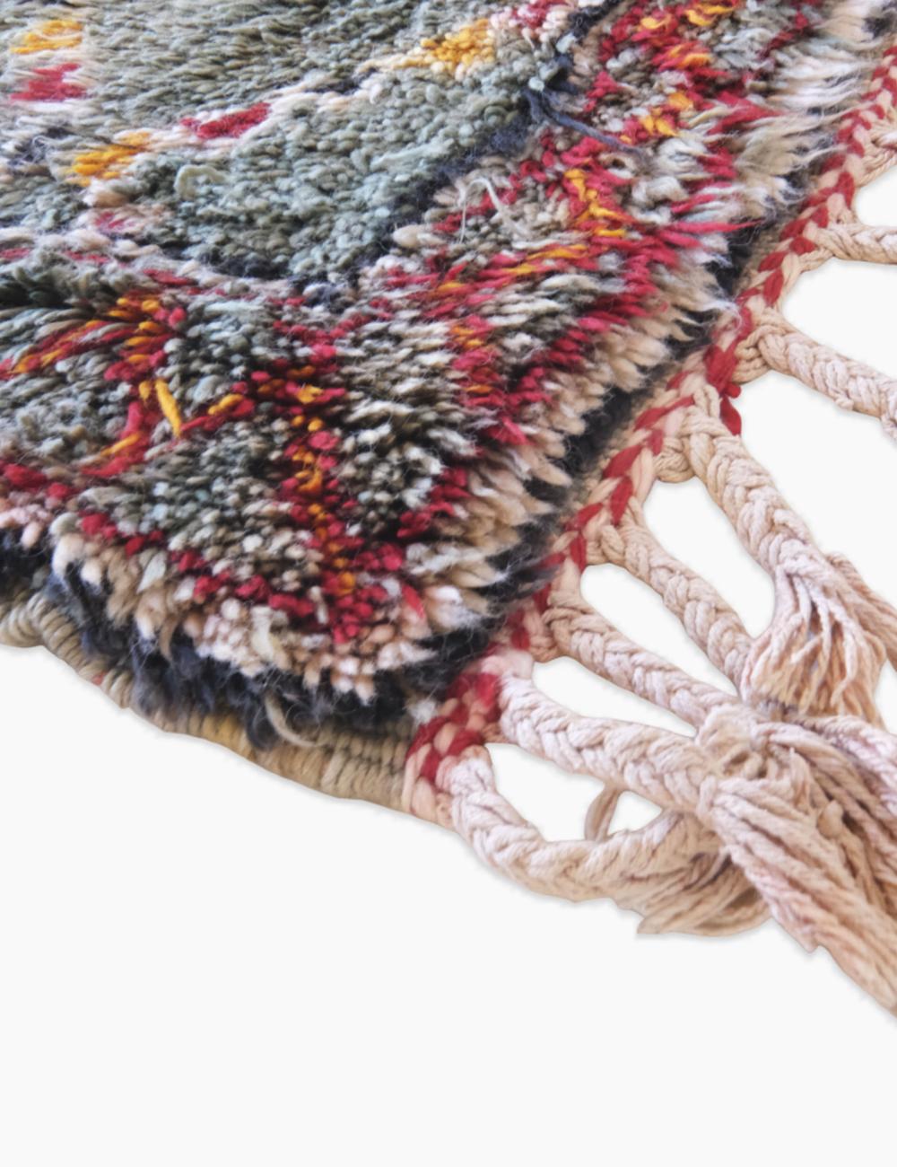 Emerald Green Collectible Moroccan Wool Rug 10.6 x 5.8 ft / 323 x 177 cm